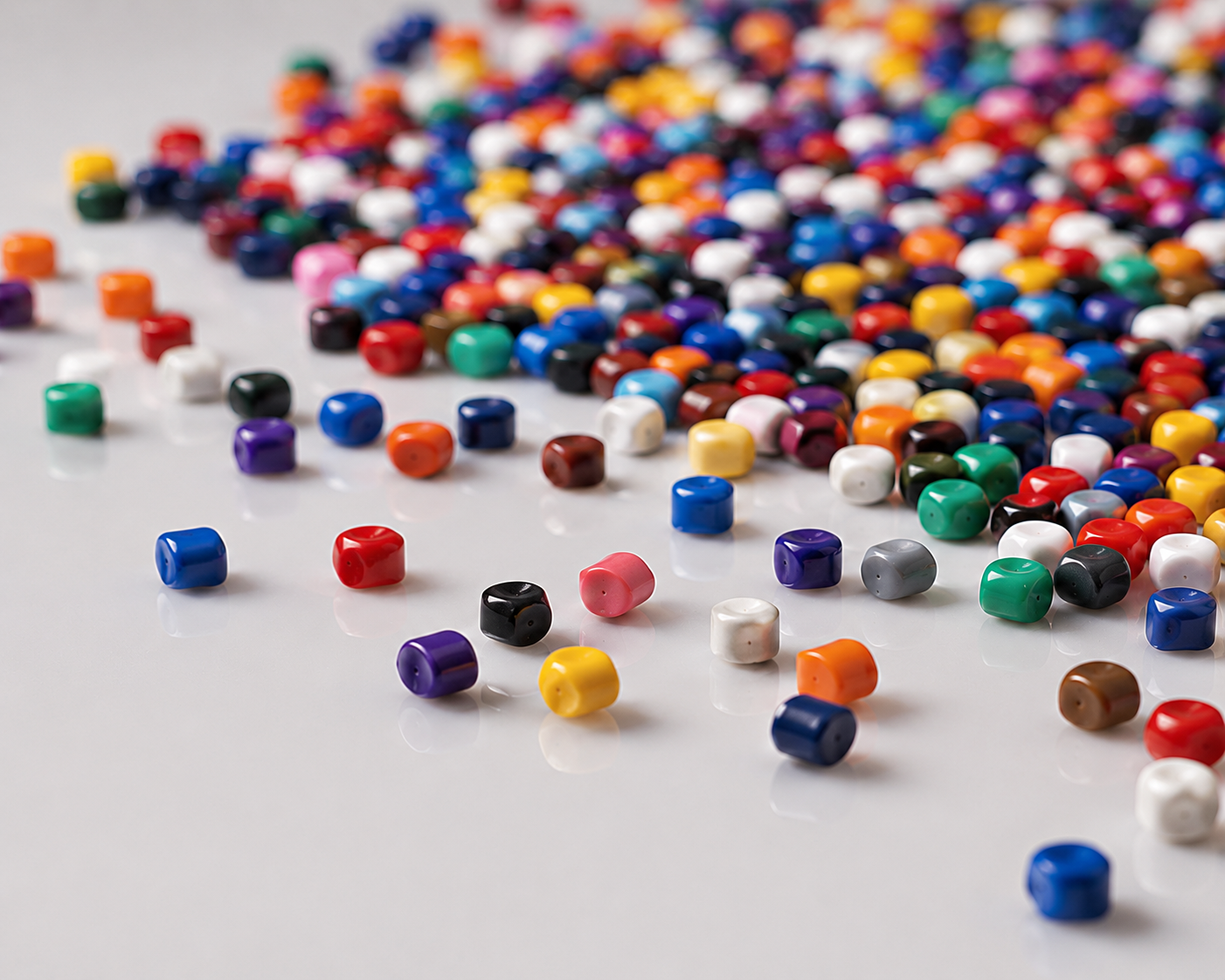 Colourful plastic master batch pellets